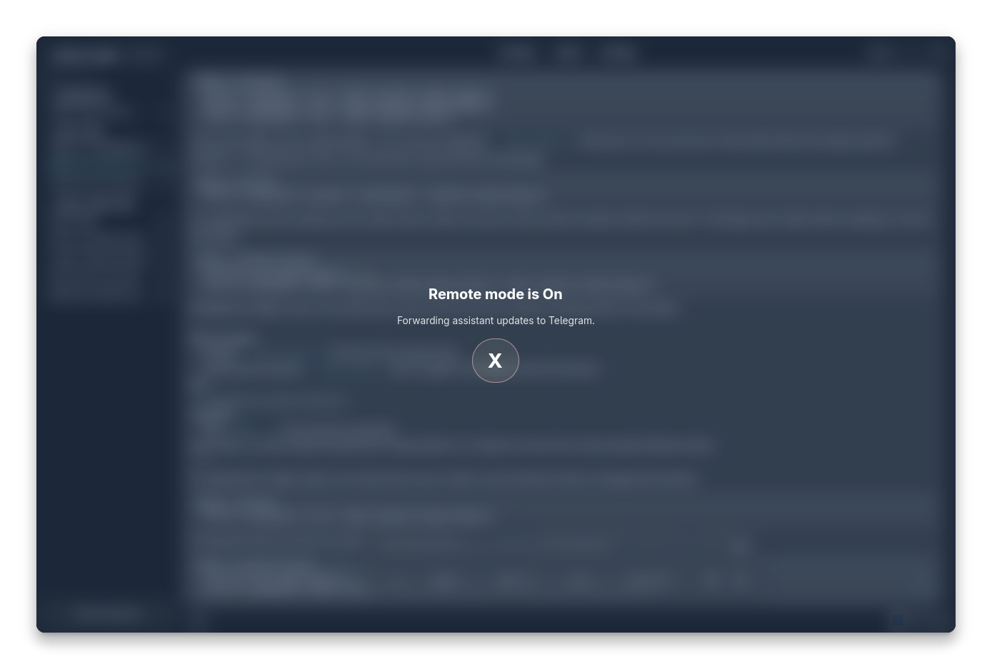 Remote mode with Telegram